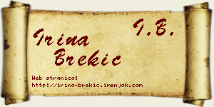 Irina Brekić vizit kartica